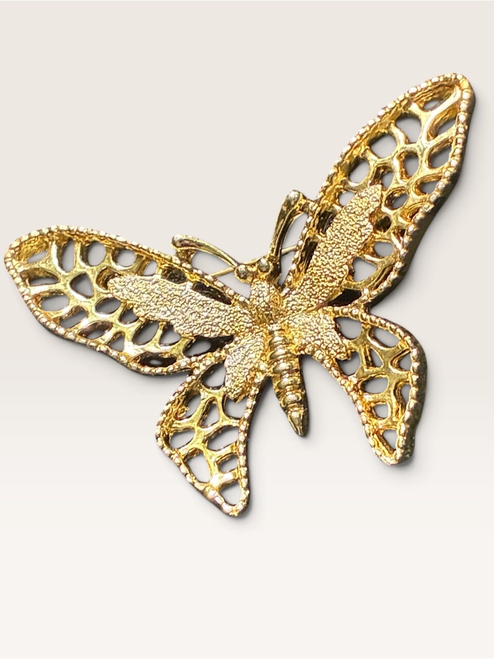 Vintage Sarah Coventry Gold Tone Butterfly Brooch Pin